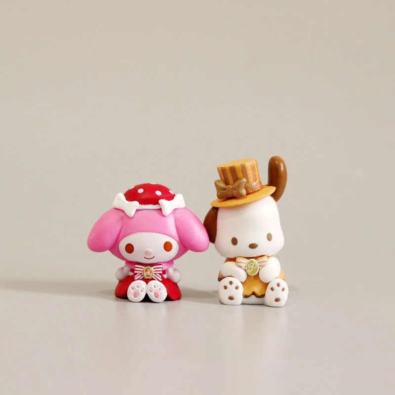 Lovely Wholesale Cartoon My Melody Toys Anime Kuromi PVC Action Figure Kawaii Figure Cake Decoration Collection Birthday Gift