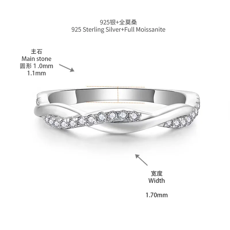 7Carat New Design 2CT 7*19mm Oval Cut D CoLor VVS1 Moissanite Wedding Rings Oval Cut Engagement Ring 925 Sliver For Women Gift