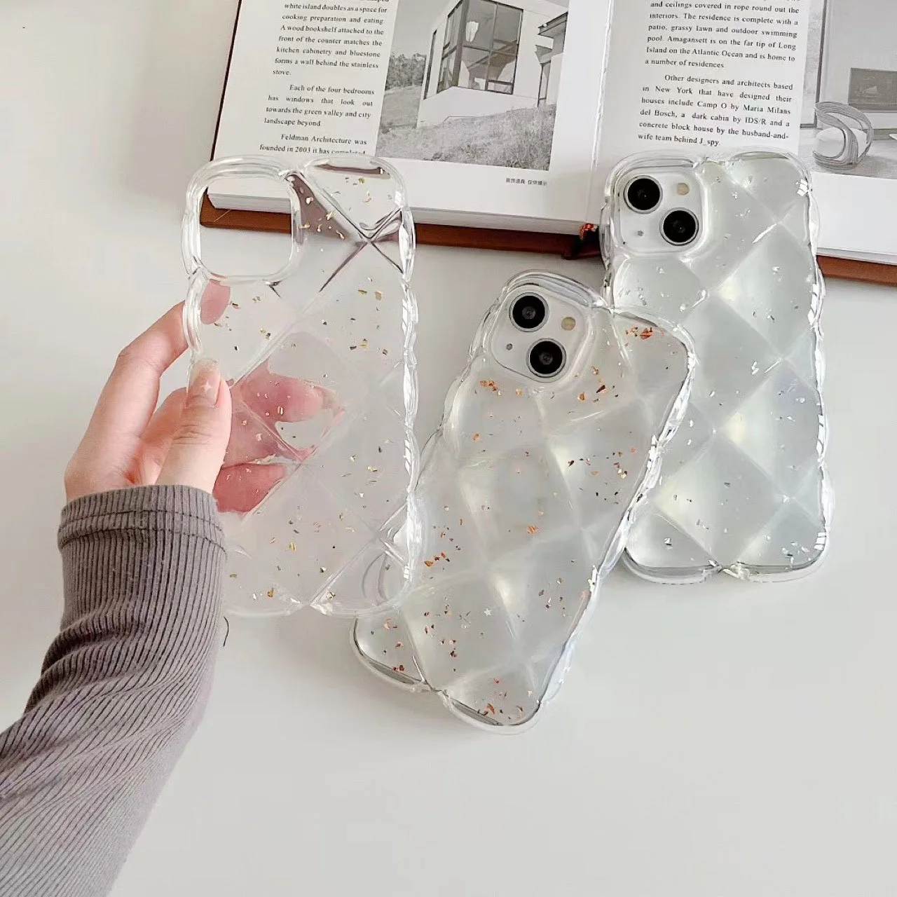 Transparent Prismatic TPU Four Corners Camera Protection Soft Cover for Samsung For iPhone 13 pro max Phone Case Back Cover