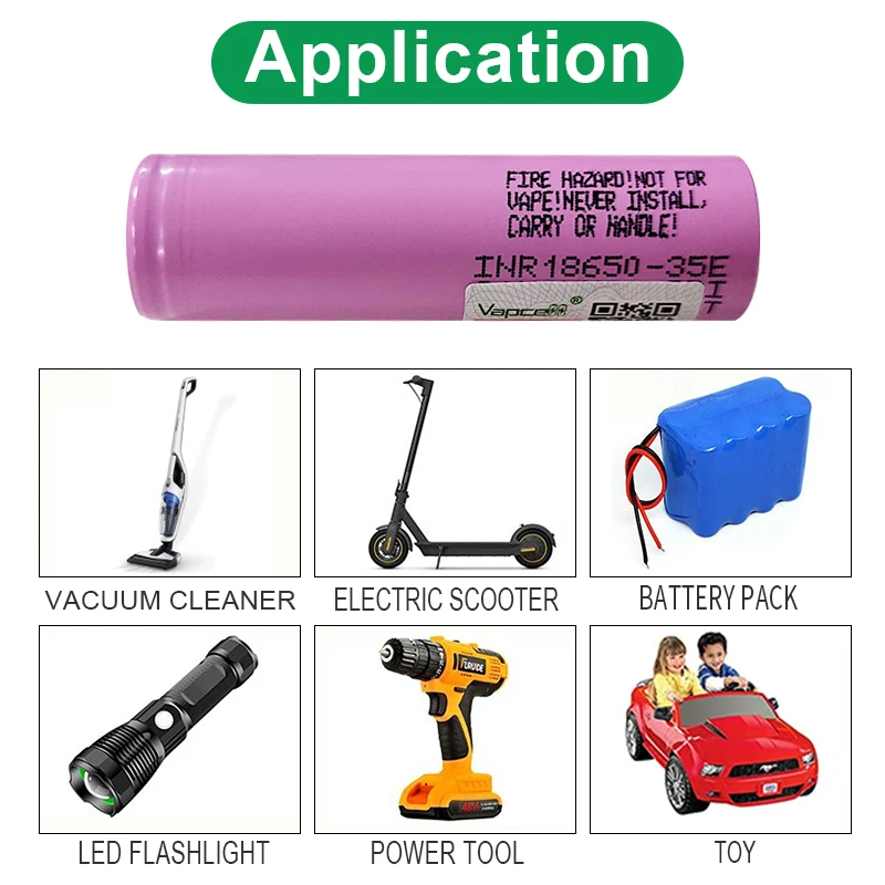 Original SAMSVNG SDI INR18650 35E 3500Mah Rechargeable Battery Lithium 3.7v Deep Dycle for Laptop Toys 18650 Pack