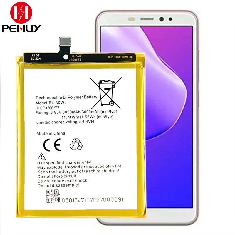 BL-30WI 3000mAh 3.8v lithium ion digital mobile phone batteries aaa for itel S42 battery