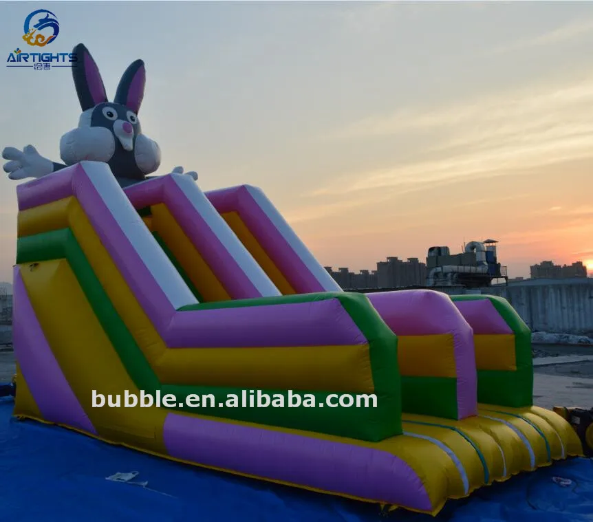 Trade Assurance Rabbit Design Commercial Inflatable bouncing Slide Rental Water Slide For Kids