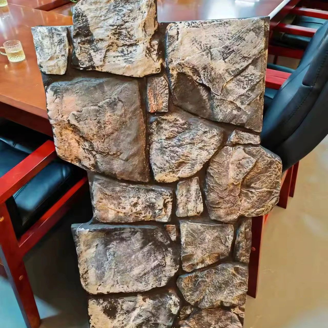 VANJOIN High quality   Faux Stone Wall Panels Exterior Pu Decorative Wall Panel Sudoku Designs With Various Sizes And Colors