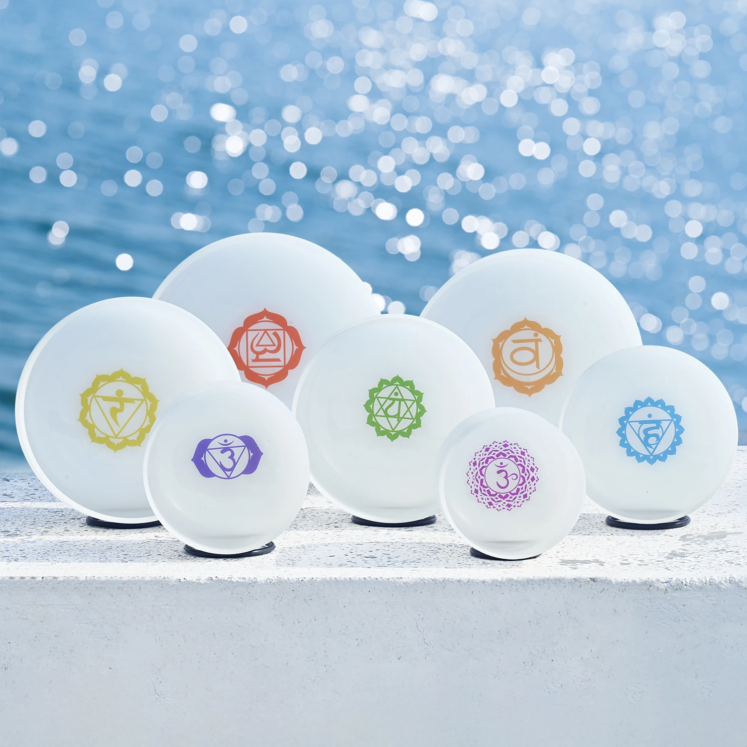 SUCCESS New Seven Chakras 432 440HZ High Note Crystal Singing bowl Set for Healing