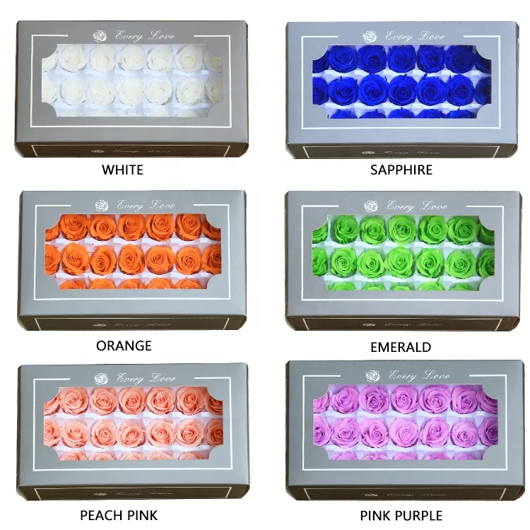 
China Factory Supply Wholesale 2-3 Cm Everlasting Flower Head Preserved Roses 