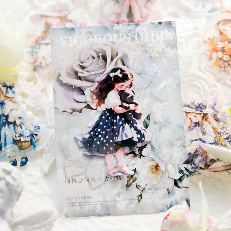 5Pcs/bag Cute Diary Stickers Scrapbooking vigorous girl journal Planner Japanese Kawaii Decorative Stationery Sticker