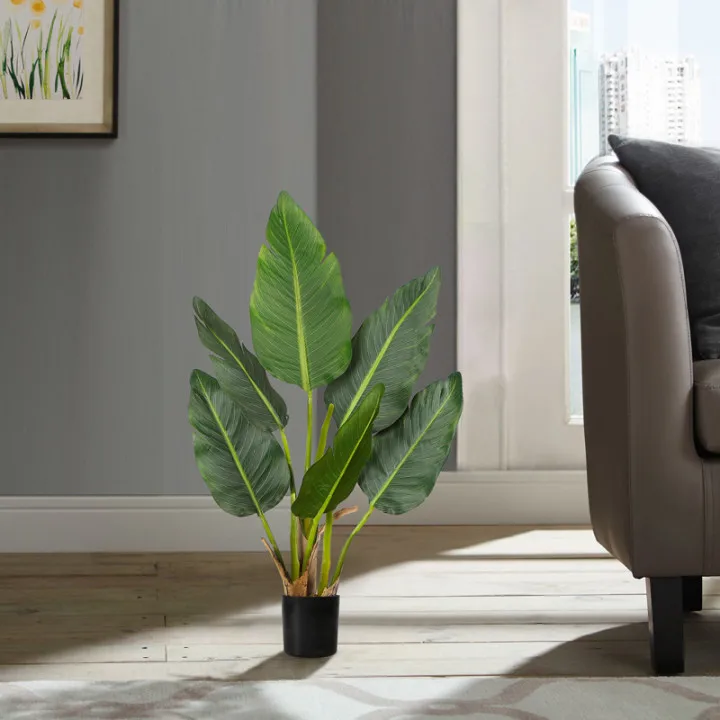 80cm Independent-Design Vivid Artificial Bird of Paradise Bonsai Tree With Silk Leaves Are Suitable For Home