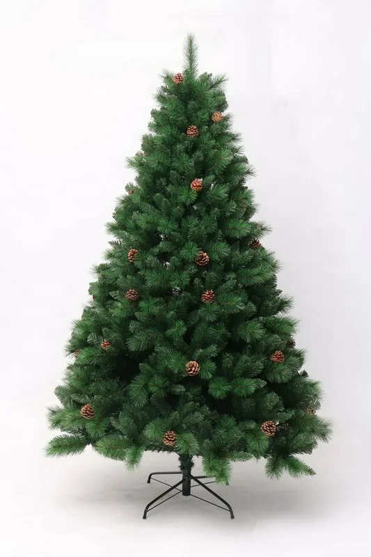 Wholesale 210cm artifical handmade green PVC Christmas tree  with white snow New Year christmas tree