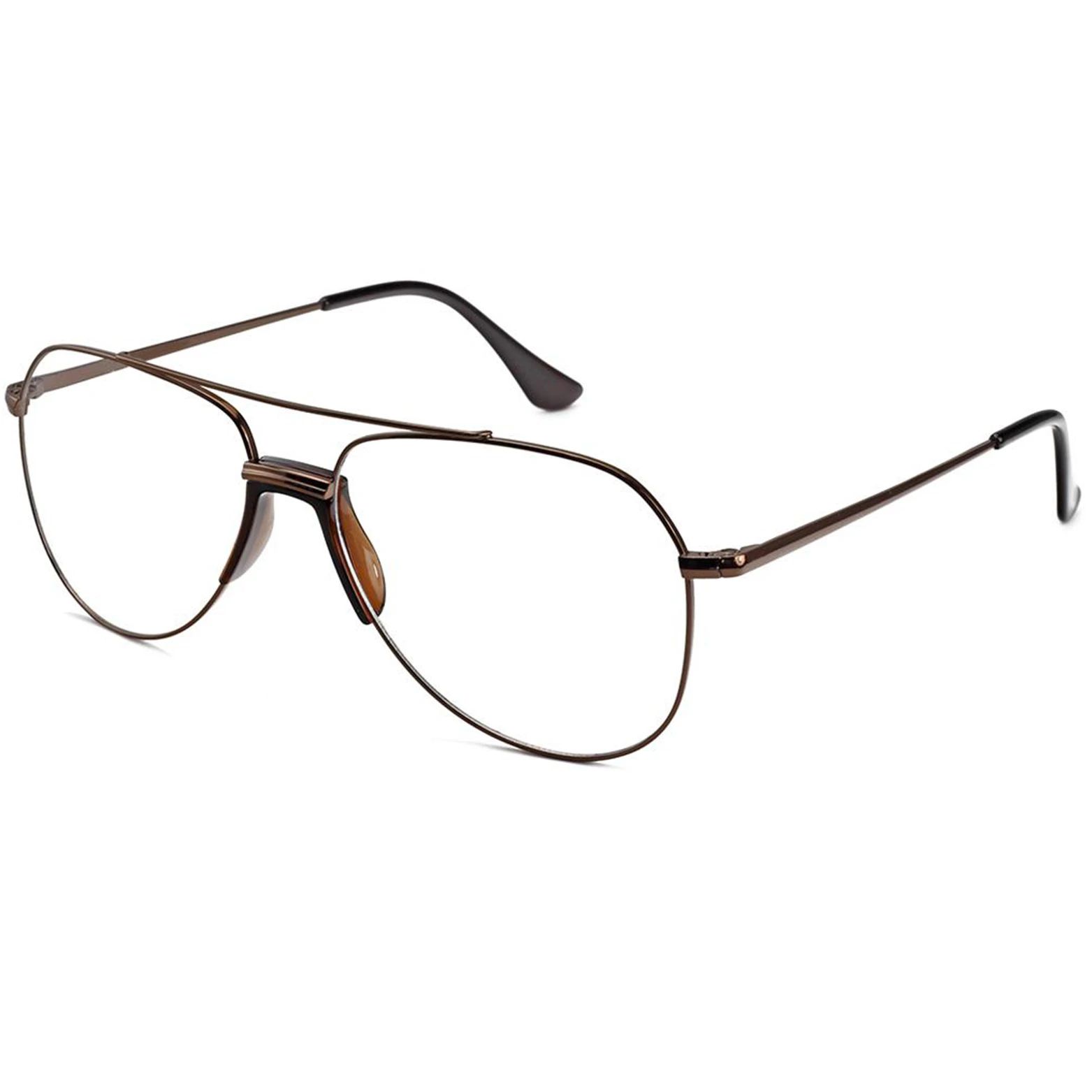 occhiali da vista uomo New Fashion Double Bridge Metal Frame Oversize Optical Frame On Stock Eyeglasses