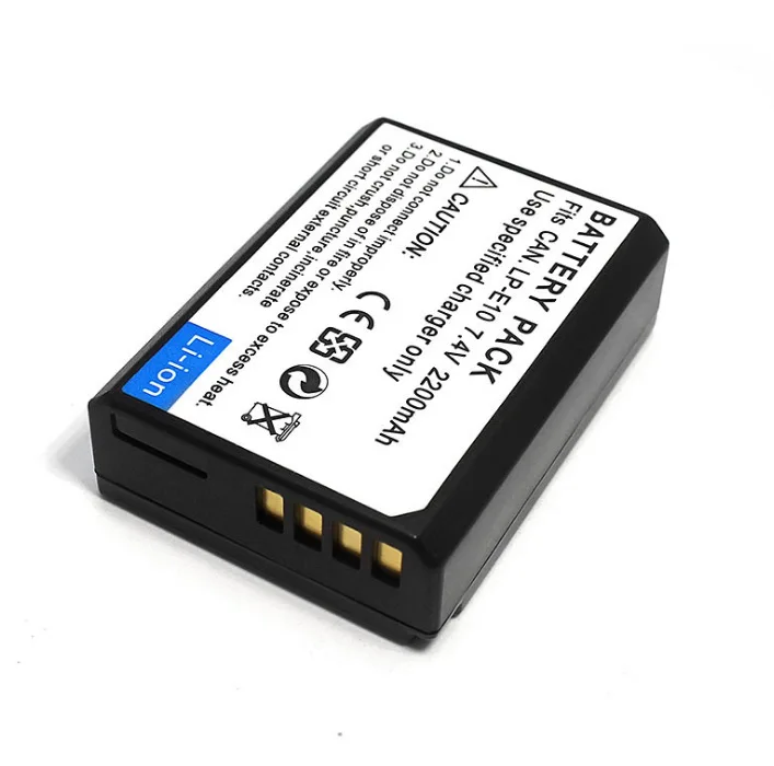 
7.4V 2200mAh LP-E10 LPE10 Battery For Canon Camera EOS Rebel T3 T5 T6 1100D 1200D 1300D Kiss X50 X70 batterie 