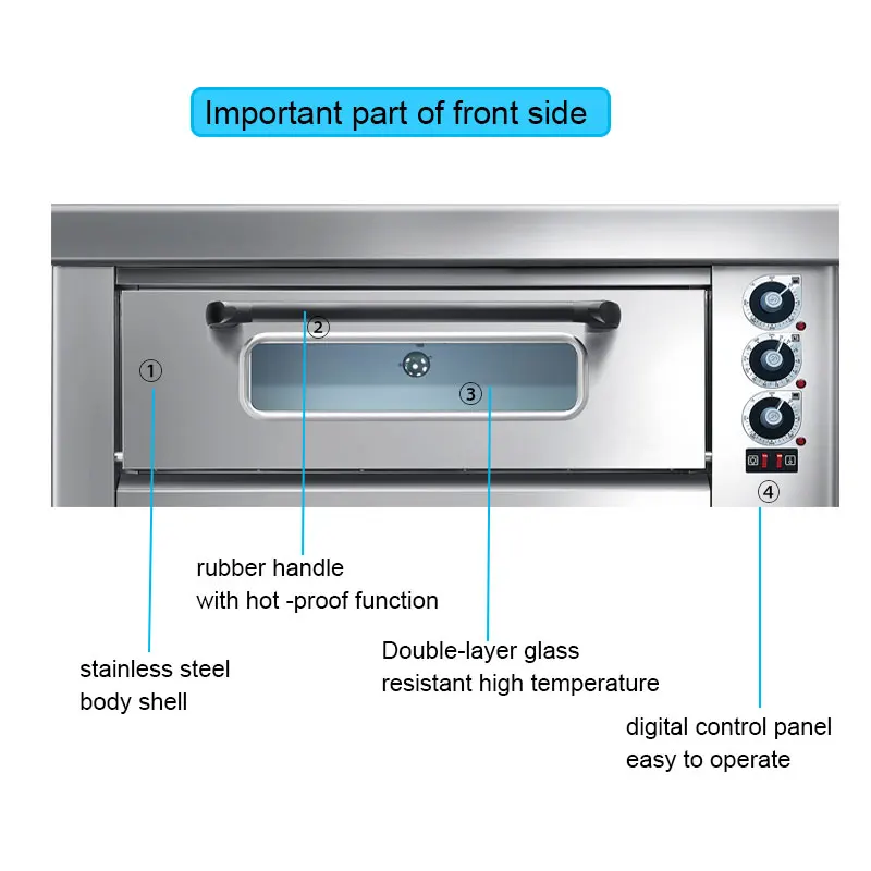 Home appliances kitchen bread baking equipment  2 deck 4 trays restaurant duck roaster oven