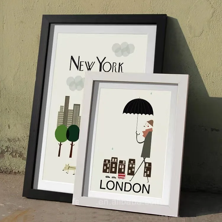 3D Wooden Box Picture Frame Deep shadow box floating glass MDF picture frame