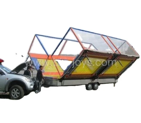 Moveable Trampoline Park   Folding Trampoline with Trailer for Sale