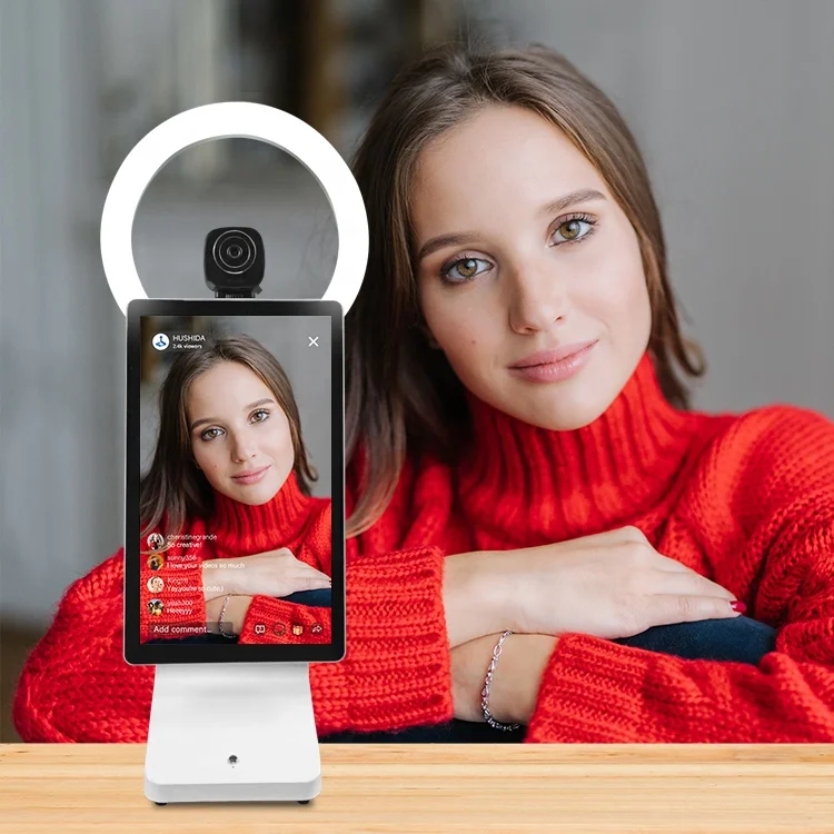 13.3 inch interactive fans broadcast equipment live-streaming machine with cameras