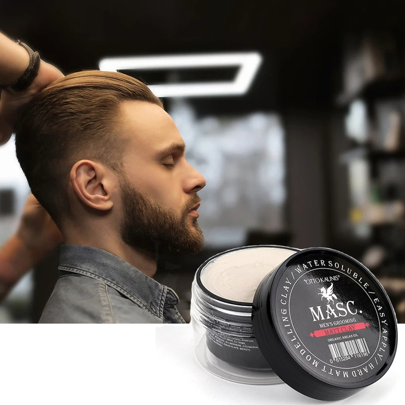 MASC factory price Strong Hold High Shine 48 Hours Long-Lasting Water Base Hair Styling Pomade Hair Clay for Men