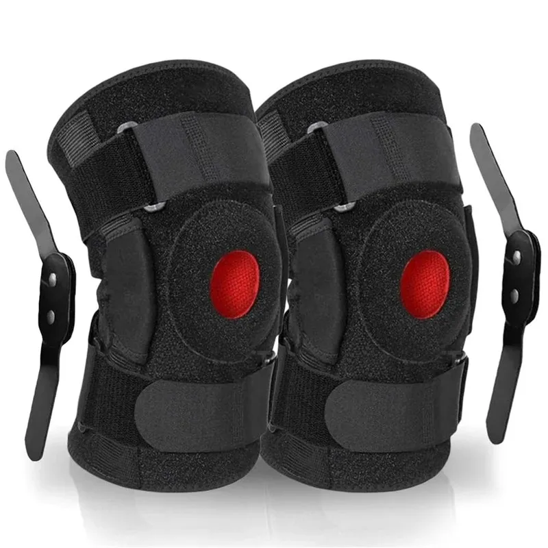 Hinged Knee Brace Adjustable Knee Support Pads Patella Protector Dual Side Stabilizers Relieves Arthritis Meniscus Tear ACL PCL