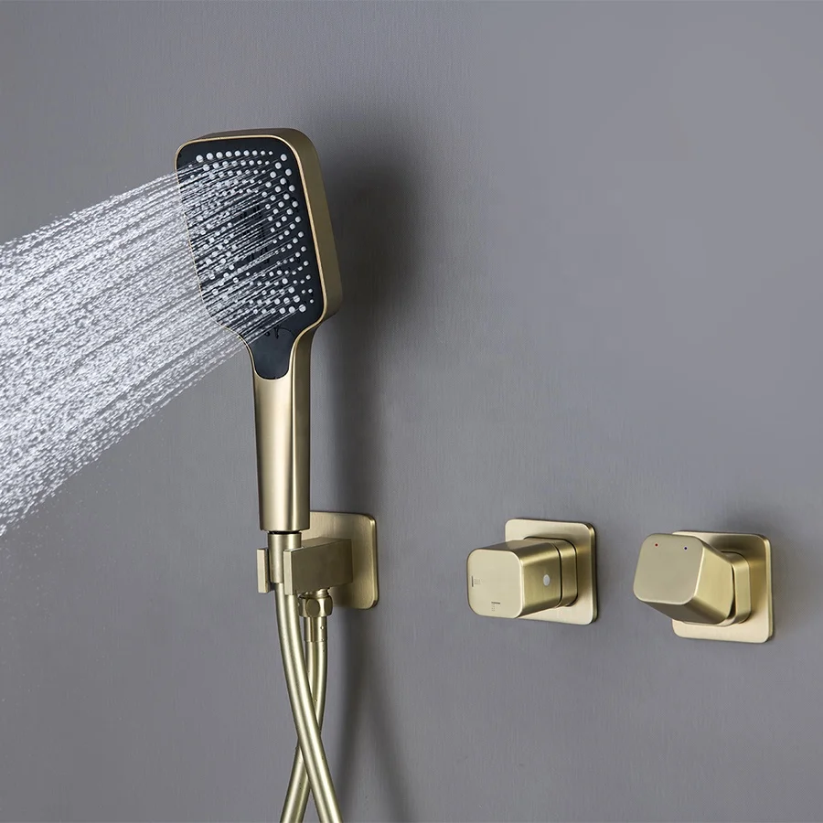 Modern style concealed two function cool square design 10 inch large shower head shower mixer system