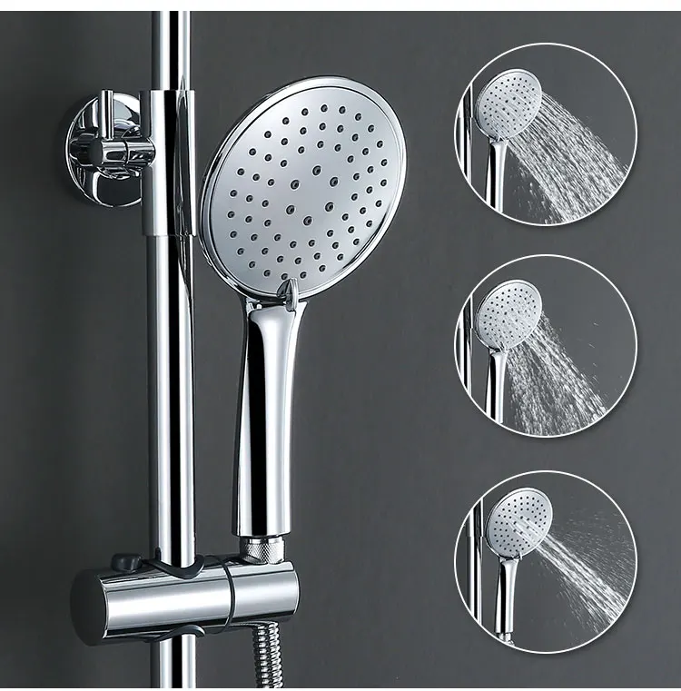 Bathroom Smart Thermostat Brass Body Shower Shower Set 304 Stainless Steel Wall Mounted Bathtub Shower Faucet Set