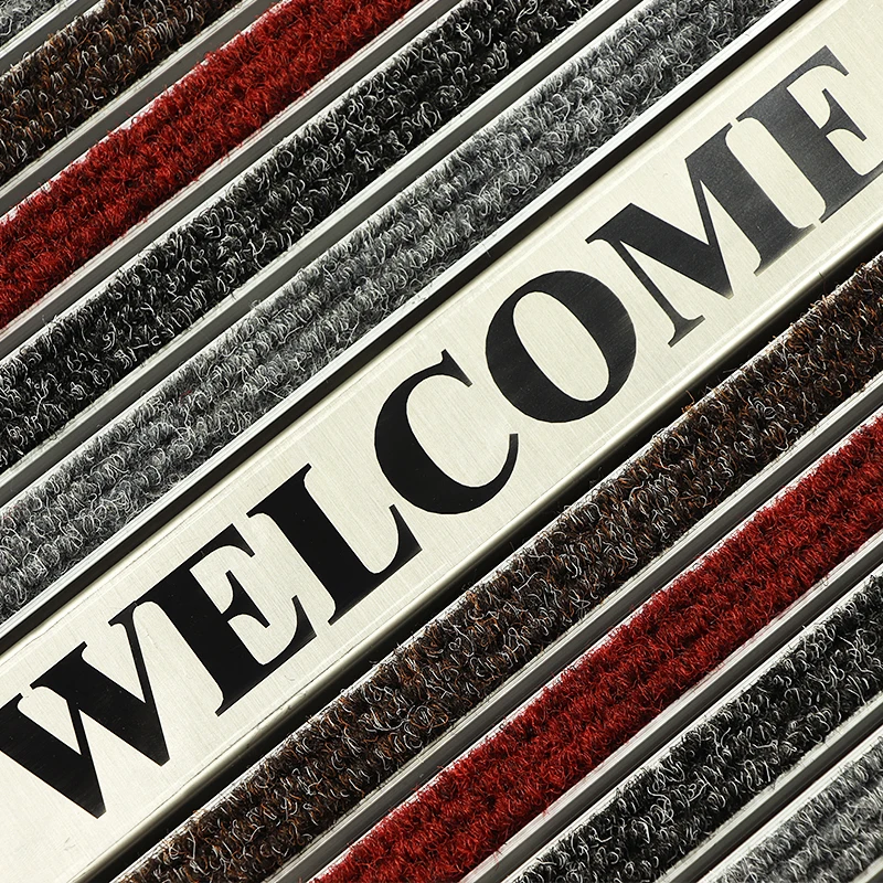 Top Design Shopping Mall Aluminum Frame Front Entrance Ribbed Non-Slip Floor Outdoor Entrance Carpet Mat
