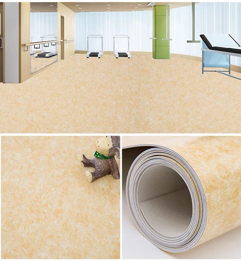 Anti dirty antistatic roll heavy duty Healthcare container hospital PVC flooring