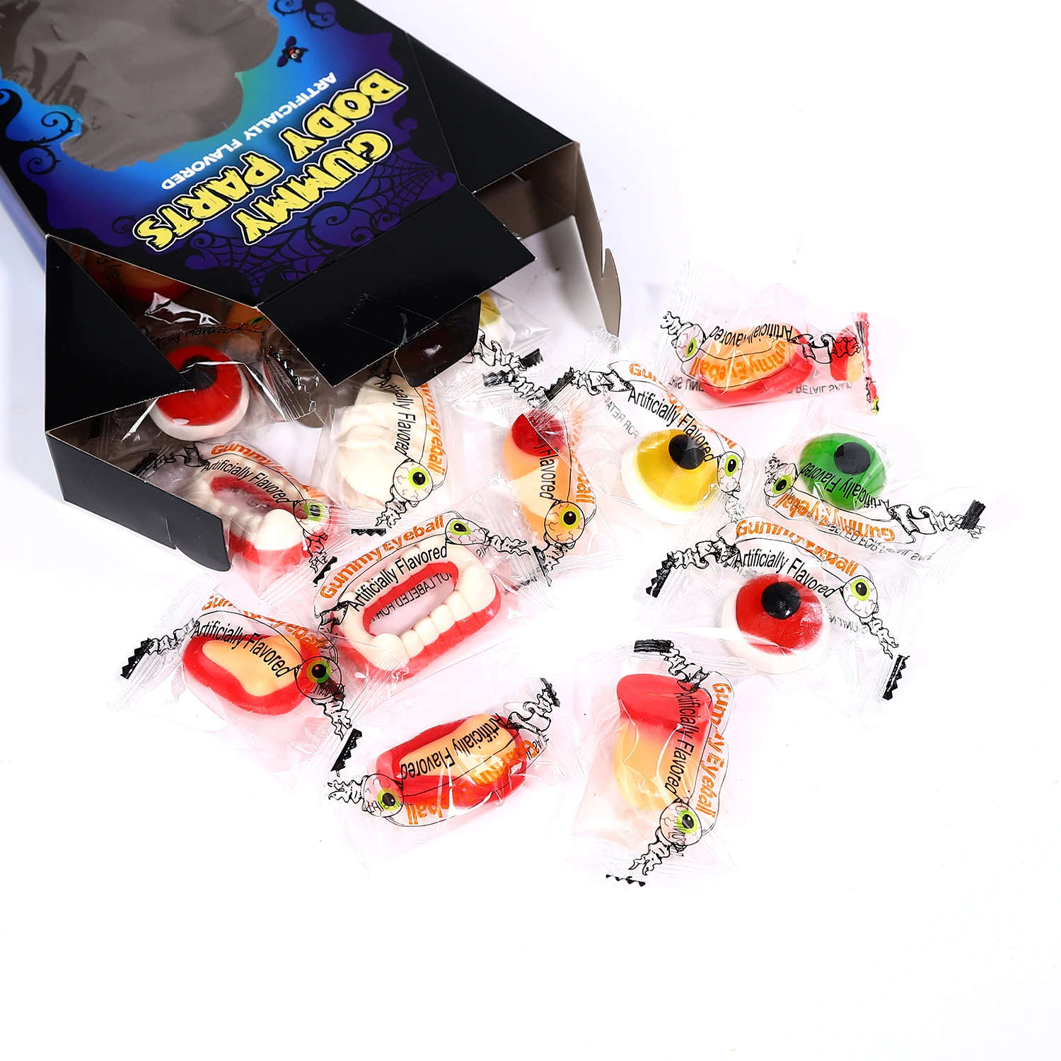 Halloween gummy candy jelly novelty candy eyeball rings finger brain toy candy sweet kind gummy