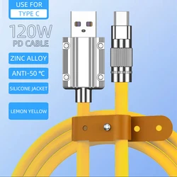 6A 120W travel Charge data cable USB A To Type C Usb-C Micro Silicone Soft Pd Charger Fast Charging Phone Data Cable