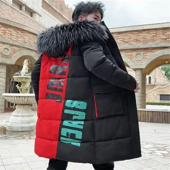 Мужской пуховик зимний теплый с капюшоном