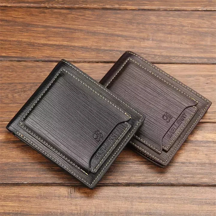Custom Fashion Style Logo Top Quality Thin Front Pocket Retro Waterproof Mini Men Minimalist Slim Wallet