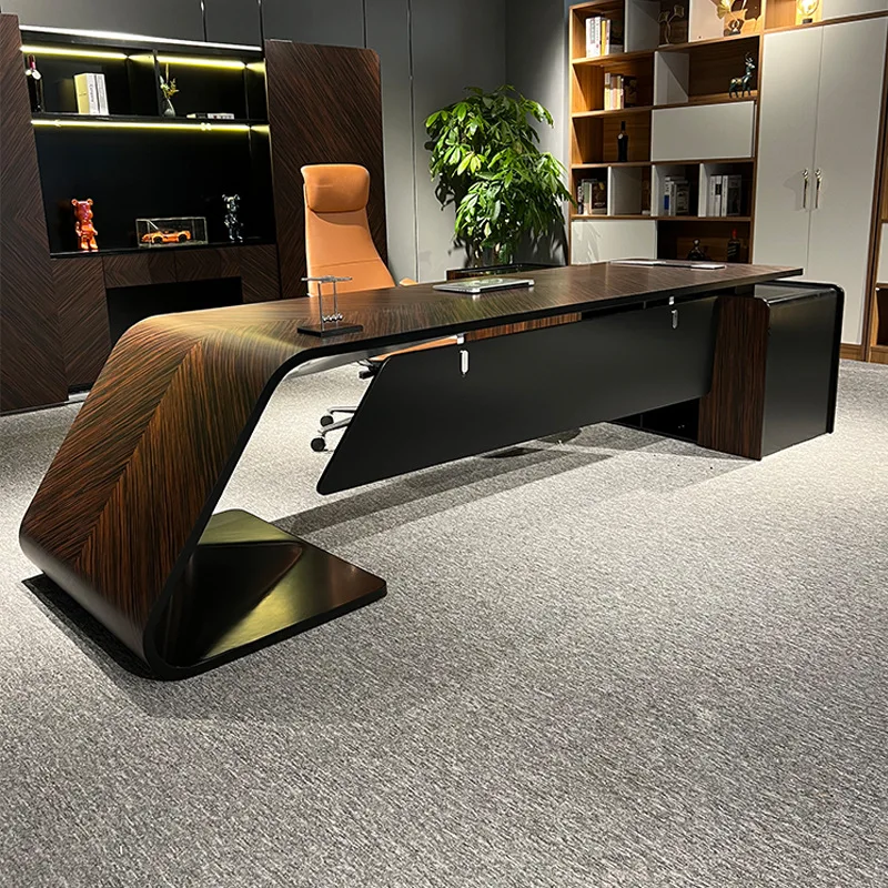 office table desk luxury white manager desk bureau business Desk Office Chairs And Tables Furniture executive