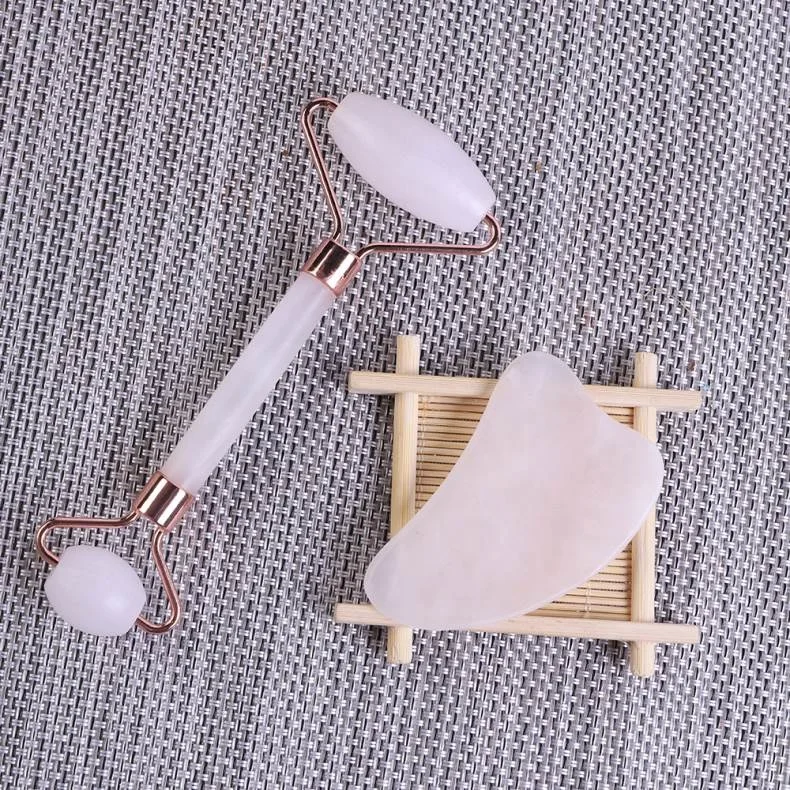 
Hot Sell Private Label Beauty Anti Aging Small Amethyst Germanium Massage Rose Quartz Pink Jade Roller for Face 