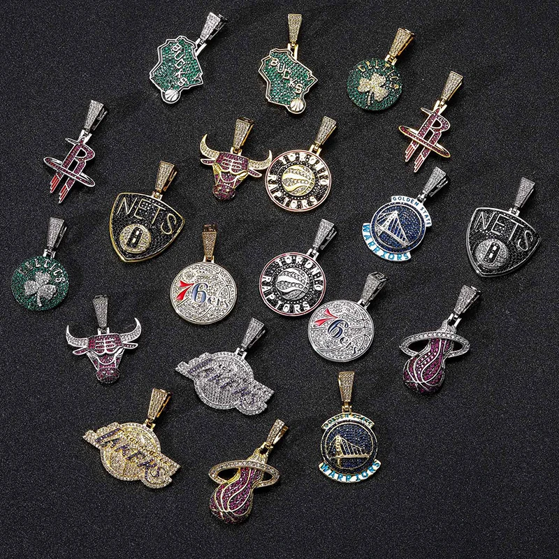 Оптовая продажа, баскетбольная команда, логотип серии, кулон из нержавеющей стали, высокое качество, команда быков, Кулон, Ожерелье