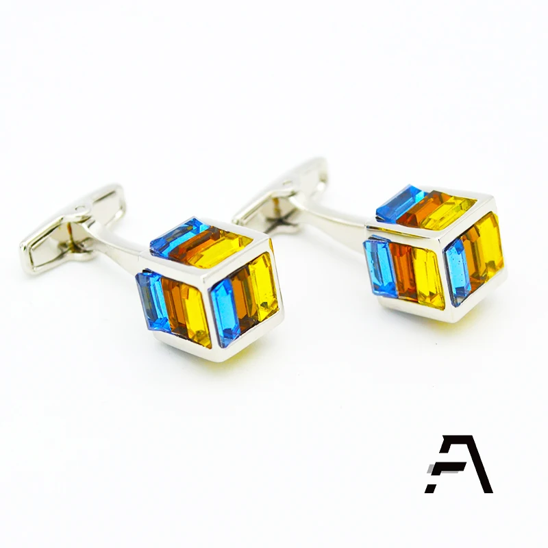 Jewelry Inlay cufflinks Cube Design