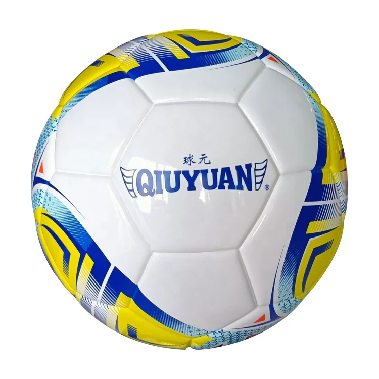 Qiuyuan PU thermal bonded match soccer football ball size 5 custom logo OEM acceptable real game match soccer ball football ball