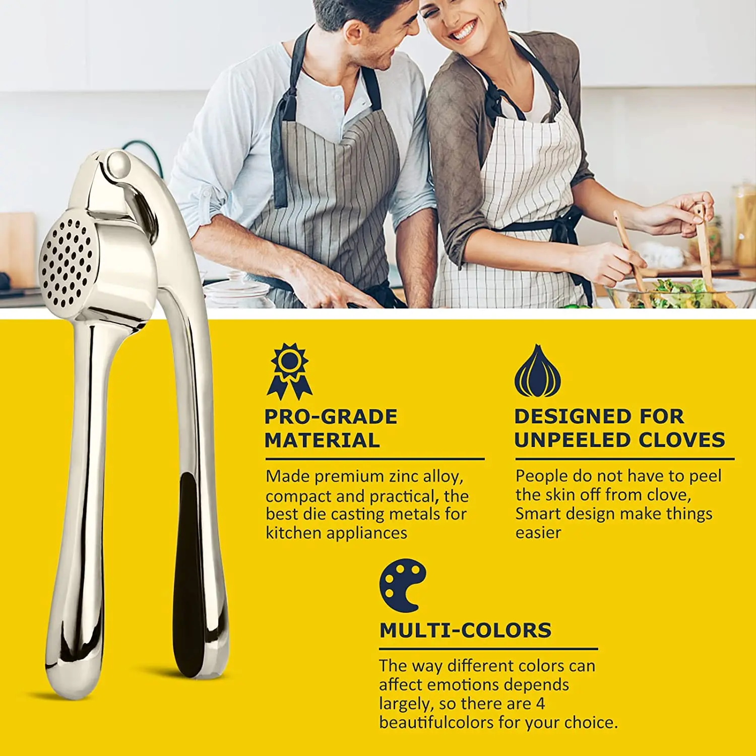 Premium Garlic Press Garlic Crusher Tools Stainless Steel Garlic Mincer