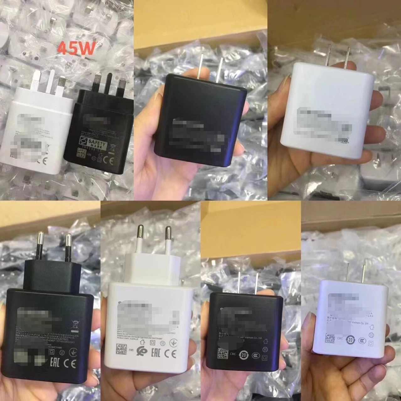 Original Box 45W Charger For Samsung Charger US/EU/UK PD USB C Adapter Type c Travel Charger Cable For Samsung S20 S21 Note 10