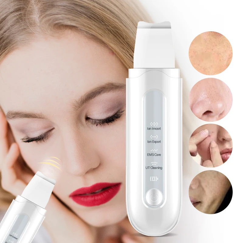 Портативный Ионный ультразвуковой шпатель для лица, пилинг, ультразвуковой скребок для кожи, скребок для лица