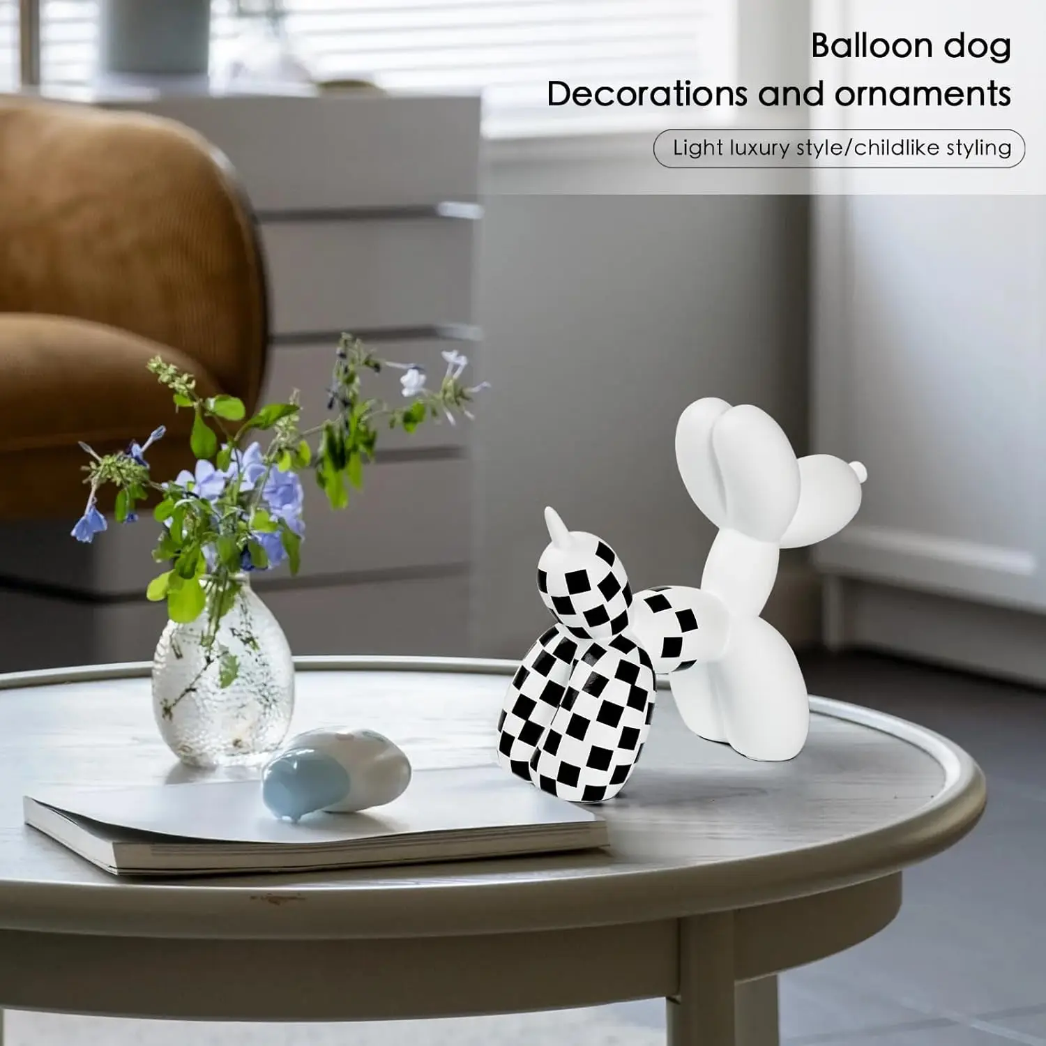 Balloon Dog Decor Animal Statue Funny Decoration Funky Cute Statues Home Decor for Shelves