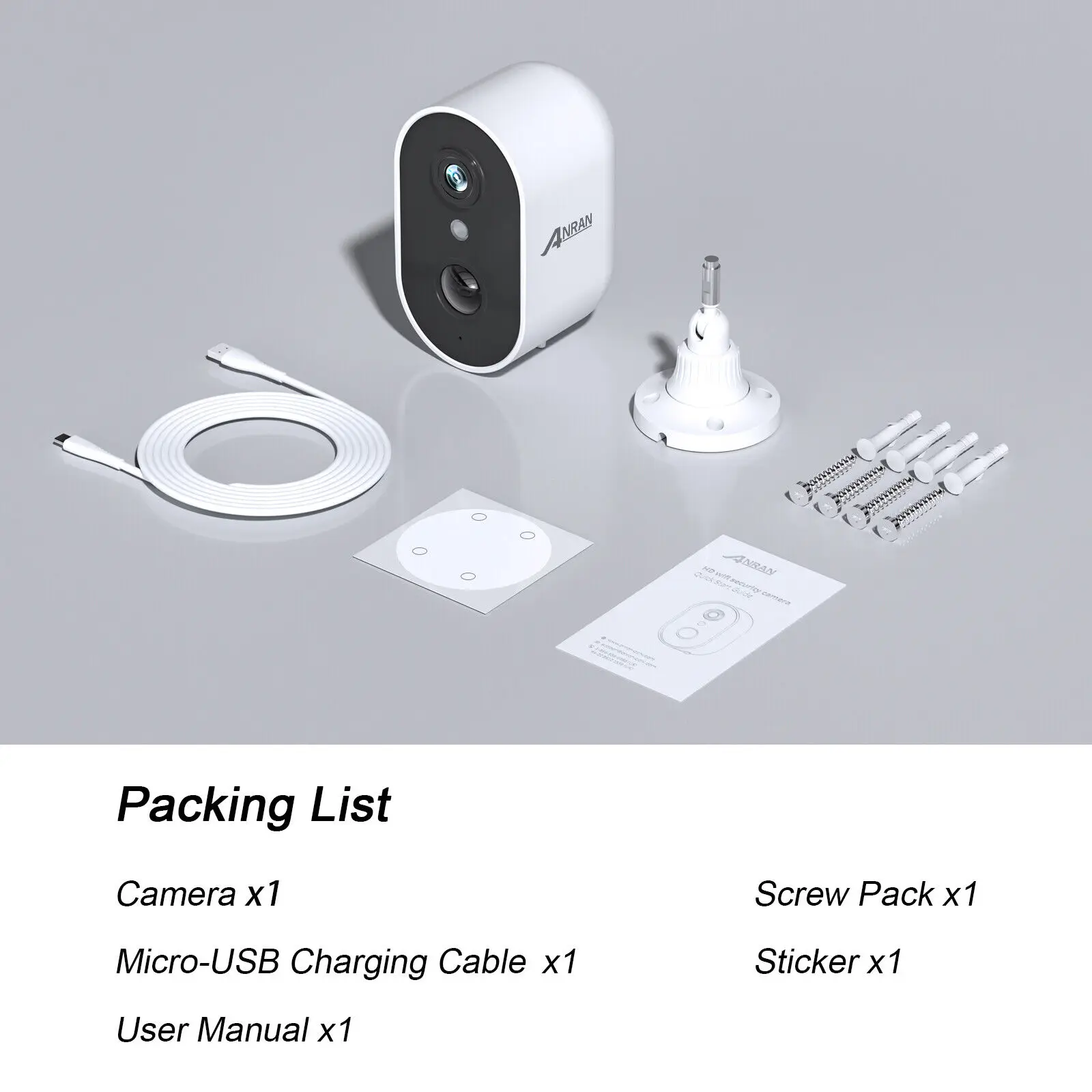 Anran 3MP Battery Mini Wireless Remote Control APP Video Waterproof Home Solar Security CCTV WiFi Camera