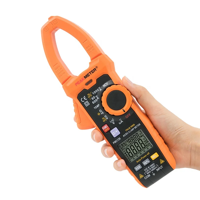 PEAKMETER PM2128 True RMS ac/dc current 1000A 1000V meter ammeter auto range ac dc multimeter digital clamp meter
