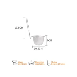 Stainless Steel Asian Kitchen Noodle Soup Strainer Hot Sale in Taiwan Fine Mesh Skimmer with Long Handle and big basket Colander