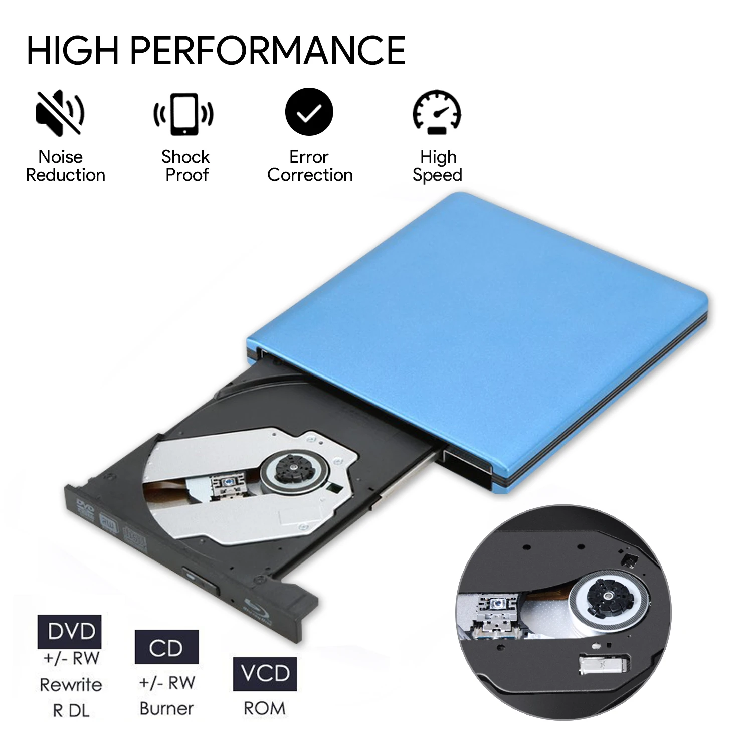  Внешний CD-привод USB 3 0 портативный привод CD/Dvd +/-Rw тонкий Dvd/CD Rom записывающее устройство горелка для ноутбука настольного ПК Windows 10/8/XP