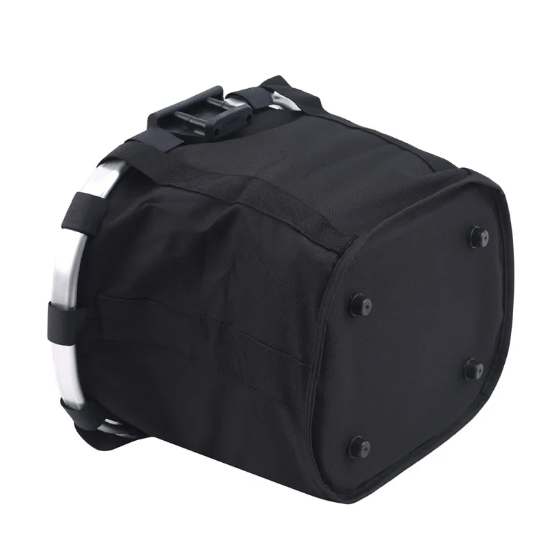 Portable folding bicycle basket with pet dog front handles