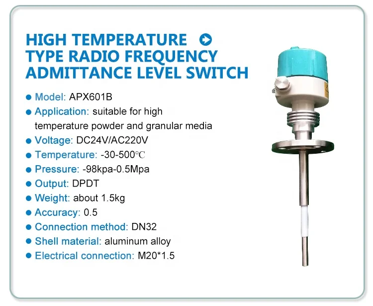 High Quality RF admittance level switch for liquid level switch