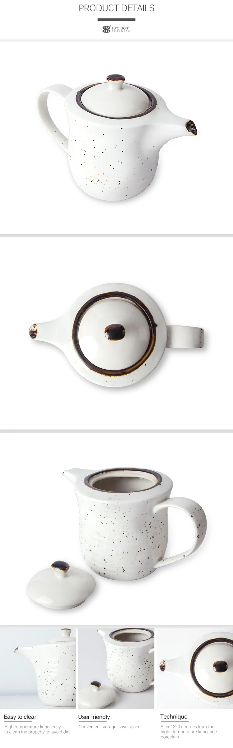 Restaurant White Ceramic Pots Wholesale Turkish Coffee Pot~