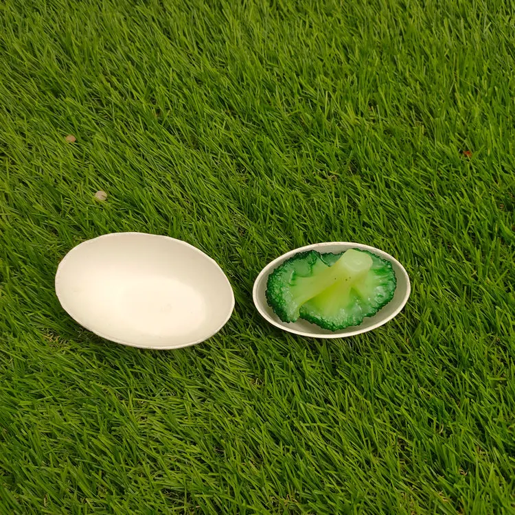 Eco Friendly Bagasse Chicken Egg Shape Sauce Dishes
