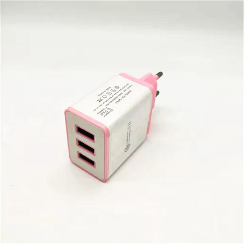 
Color universal 3 usb charger adapter portable usb wall phone charger 5v1.2a 