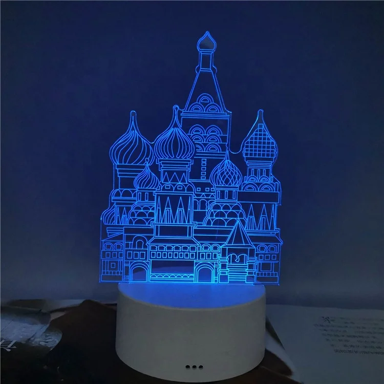 Исламский 3D иллюзия светодиодный ночник для мусульманских 7 видов цветов украшение лампы подарок Рамадана 3d эффект USB настольная