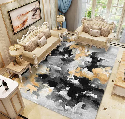 Modern Design Cross-Border Abstract Printing Shaggy Carpet 3d Printed Living Room Large Area Carpet Floor Rugs Mats