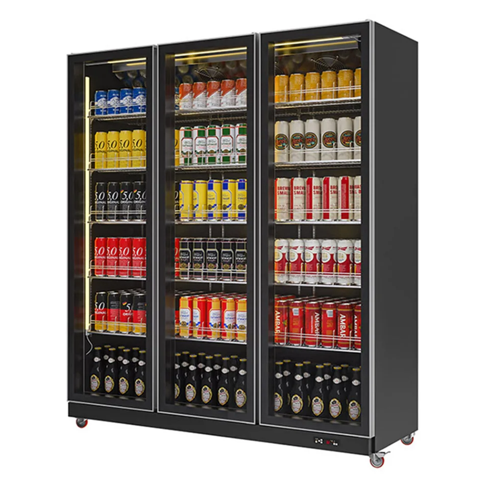 Triple Glass Doors Automatic Defrost Freezers Beverage Portable Cooler Freezer Refrigerator