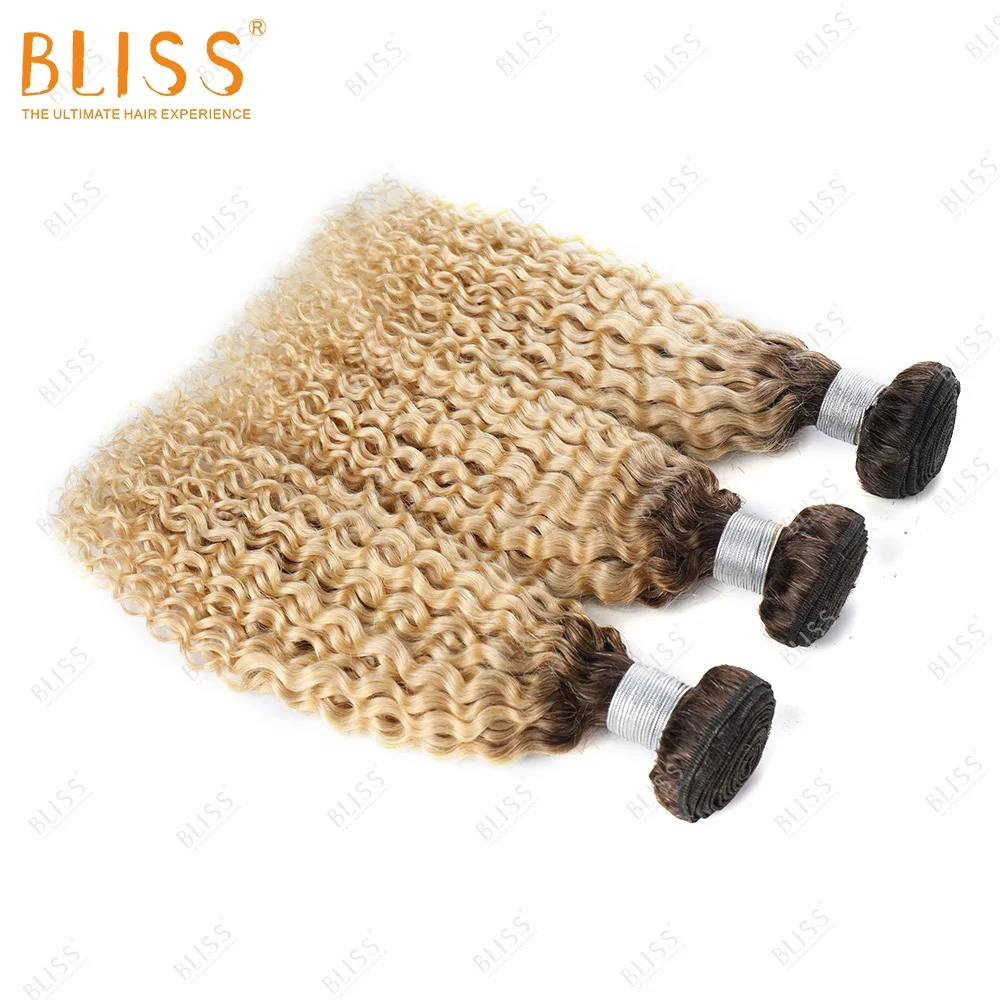 Bliss Blonde 1b613 Hair Bundles Vendor Kinky Curly Mongolian Weave Double Weft Vietnamese Hair Bundle